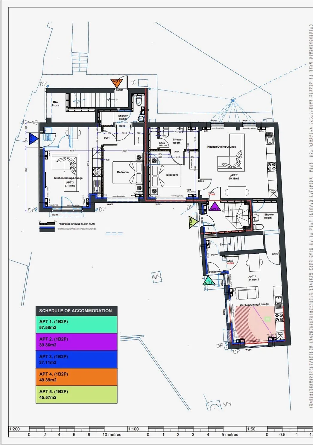 First-floor plan of the one-bedroom apartments at Lady Anne's Court