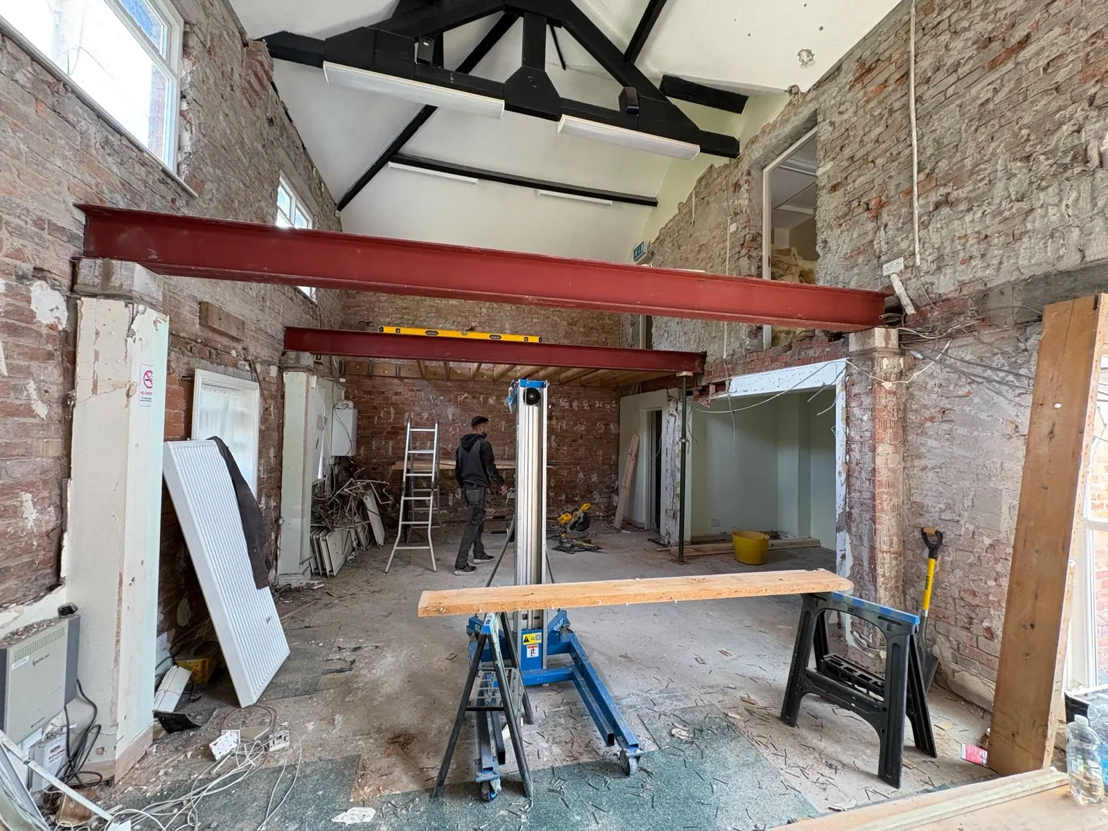 New steel beams going in at the Lady Anne's Court conversion